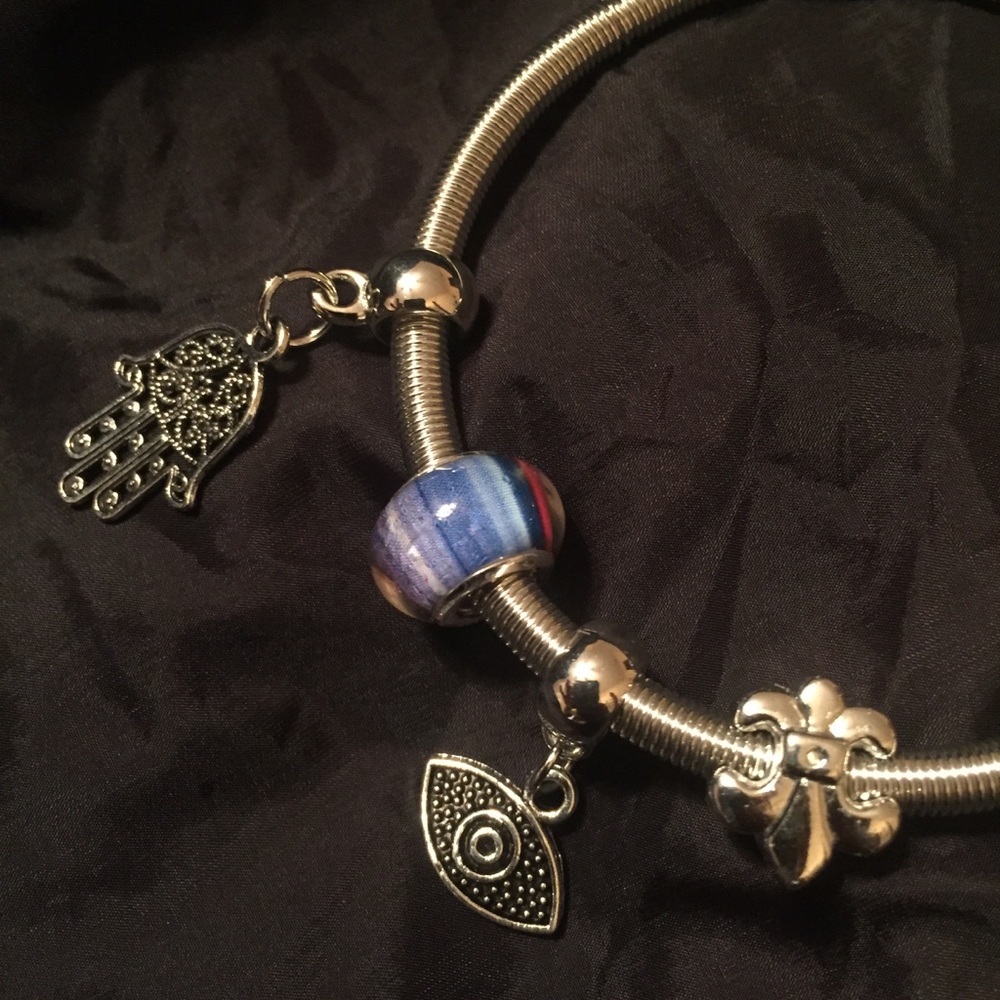 Bangle Charm Silver Bracelets One Size - Picture 6 of 8